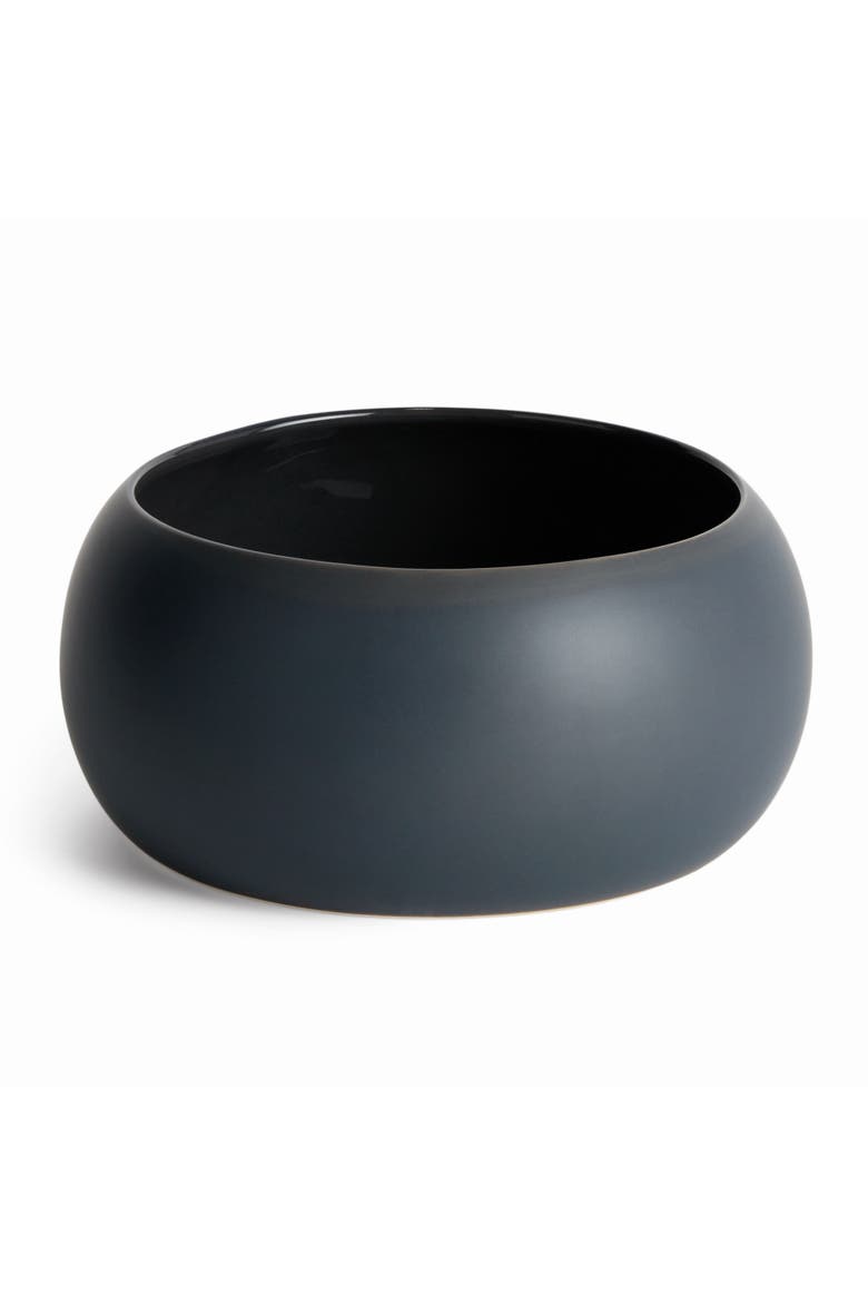 Mallie Decorative Bowl - Dark Blue Ceramic - Handcrafted, Main, color, Blue