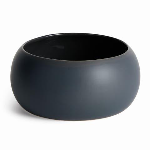 Mallie Decorative Bowl - Dark Blue Ceramic - Handcrafted