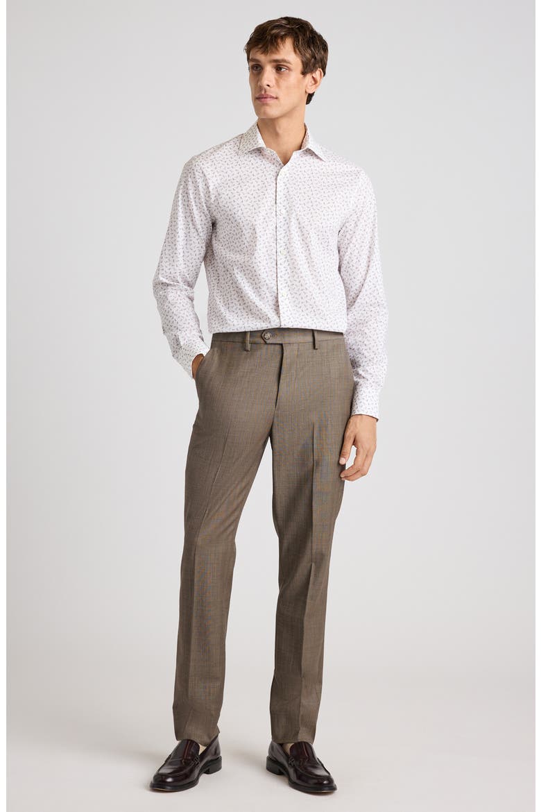 WOOL DRESS PANT, Alternate, color, DARK KHAKI SHARKSKIN