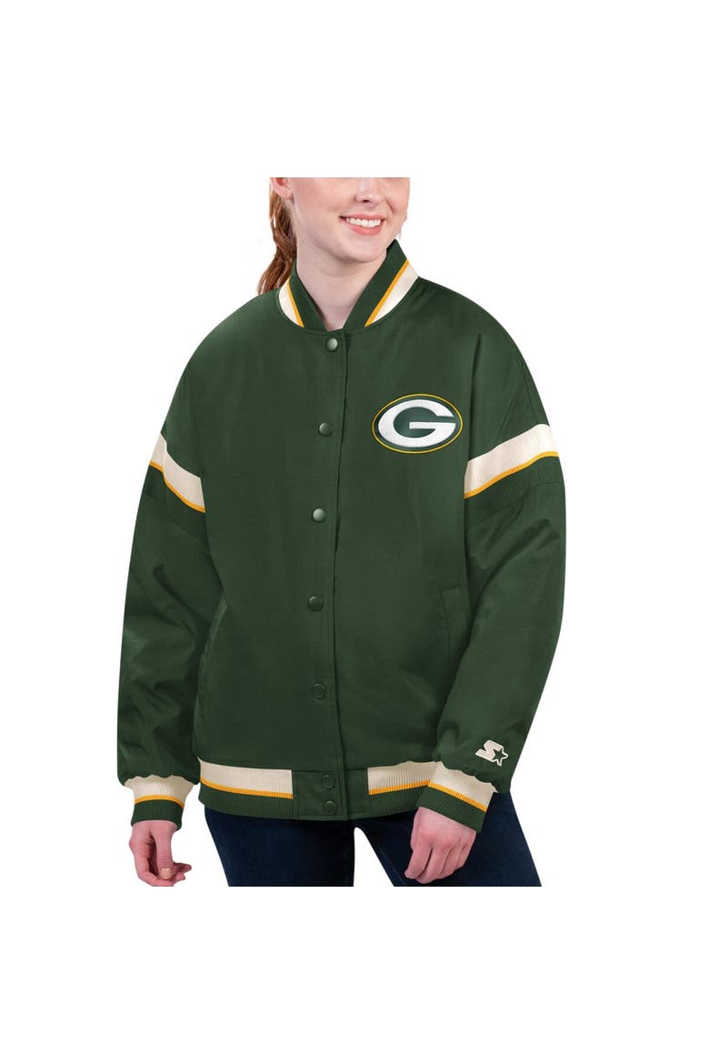 Women's Starter Green Green Bay Packers Tournament Full-Snap Varsity Jacket, Alternate, color, Green