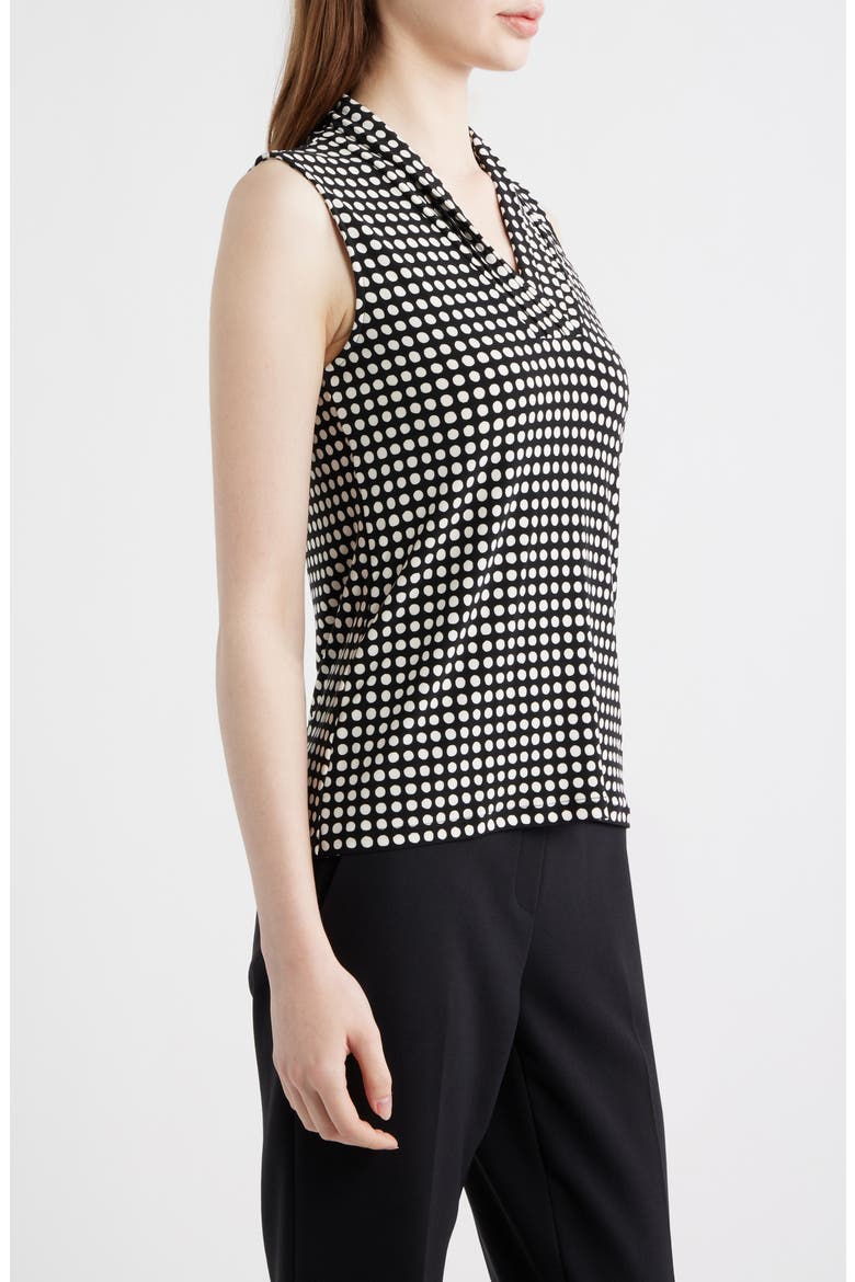 Triple Pleat Sleeveless Top, Alternate, color, ANNE BLACK/ ANNE WHITE