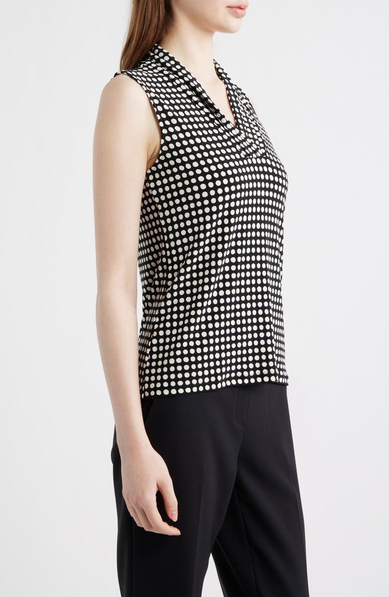 Anne Klein Triple Pleat Sleeveless Top, Alternate, color, Anne Black/ Anne White