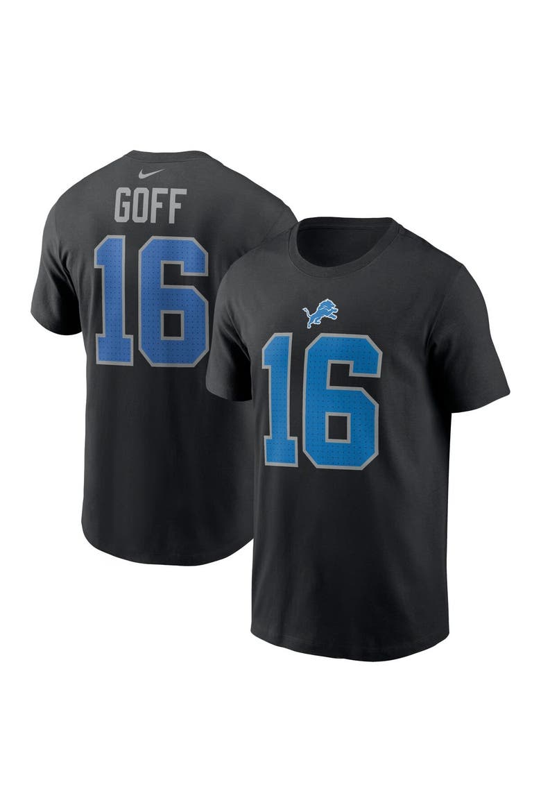 Men's Nike Jared Goff Black Detroit Lions Name & Number T-Shirt, Alternate, color, Black