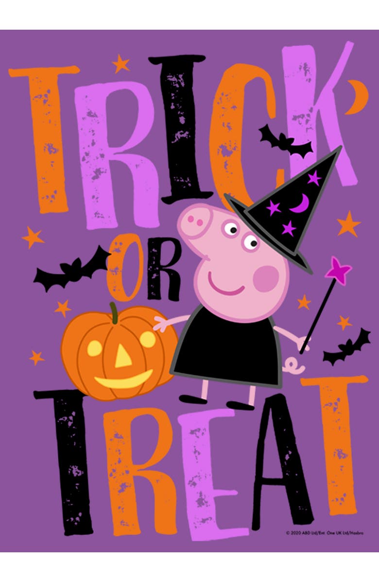Peppa Pig Girl's Peppa Pig Halloween Trick-Or-Treat  Graphic T-Shirt, Alternate, color, Purple Berry
