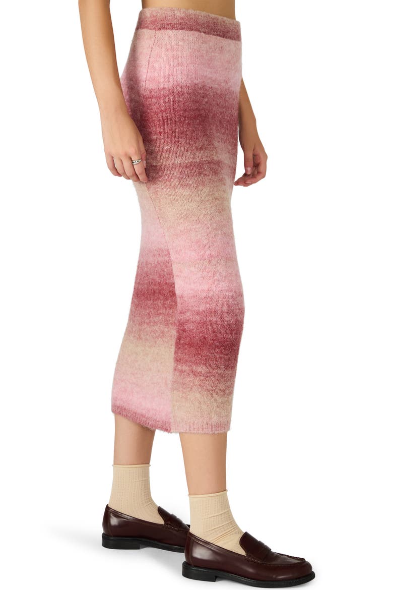 Karmen Ombré Stripe Knit Skirt, Alternate, color, PINK MULTI
