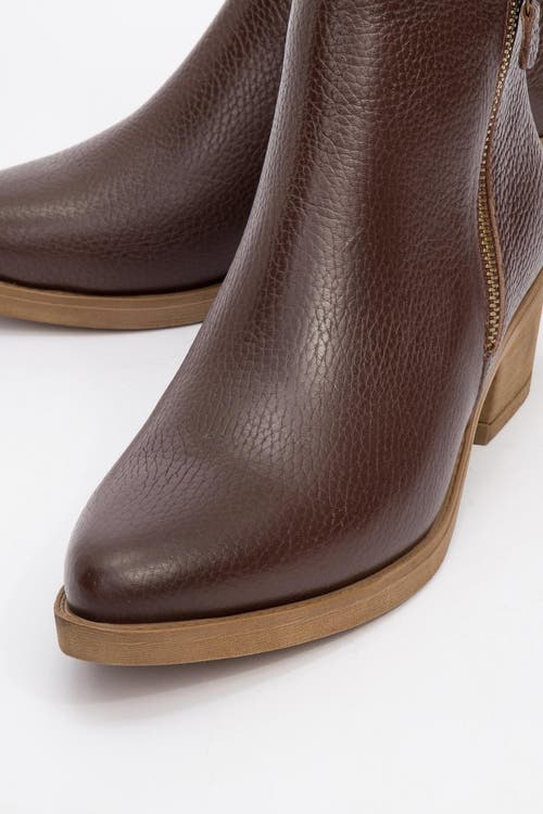 Forever & Always Shoes Jayer Leather Double-zip Block Heel Boot In Brown