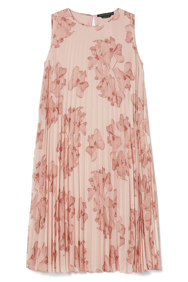 Oria Floral Sleeveless Pleated Dress, Alternate, color, PINK
