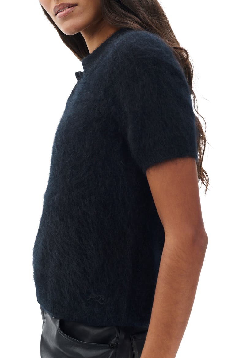 Jada Brushed Cashmere Polo Sweater, Alternate, color, BLACK