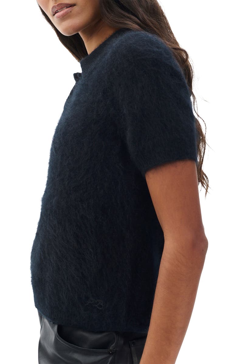 rag & bone Jada Brushed Cashmere Polo Sweater, Alternate, color, Black