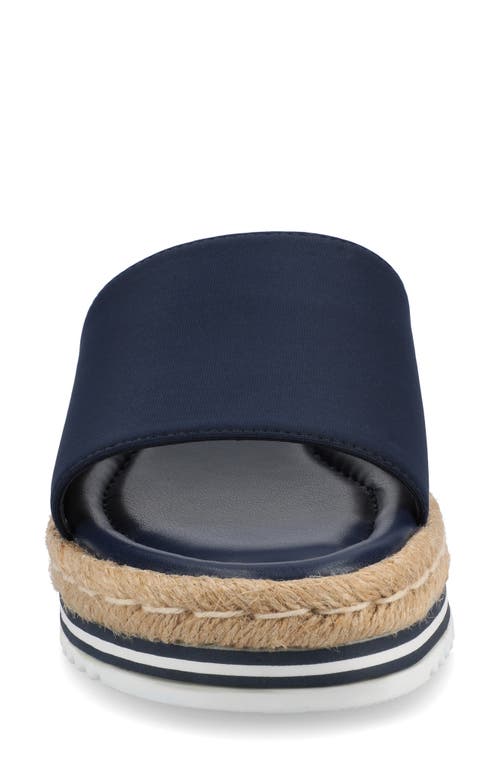 Shop Journee Collection Rosey Wedge Sandal In Navy