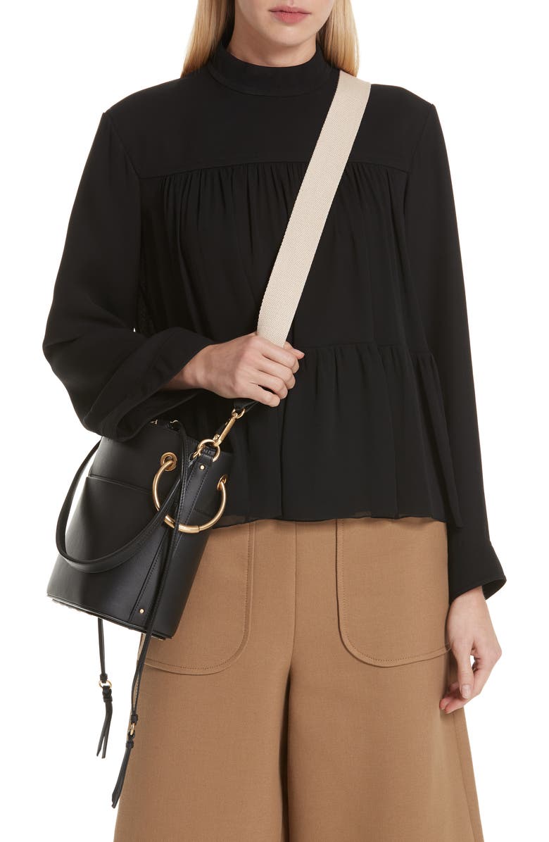 Chloé Roy Small Leather Bucket Bag, Alternate, color,