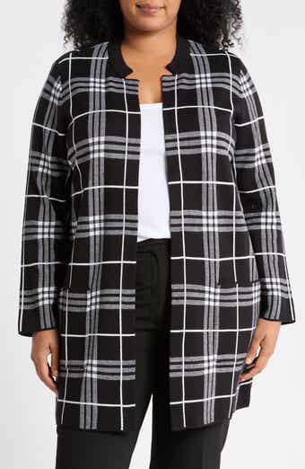 Plaid Open Front Cardigan