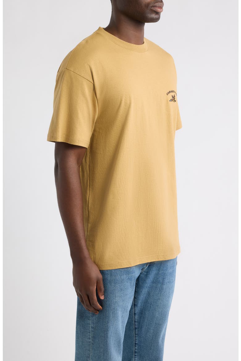 Embroidered Animated Duck Organic Cotton T-Shirt, Alternate, color, WIP DUSTY H