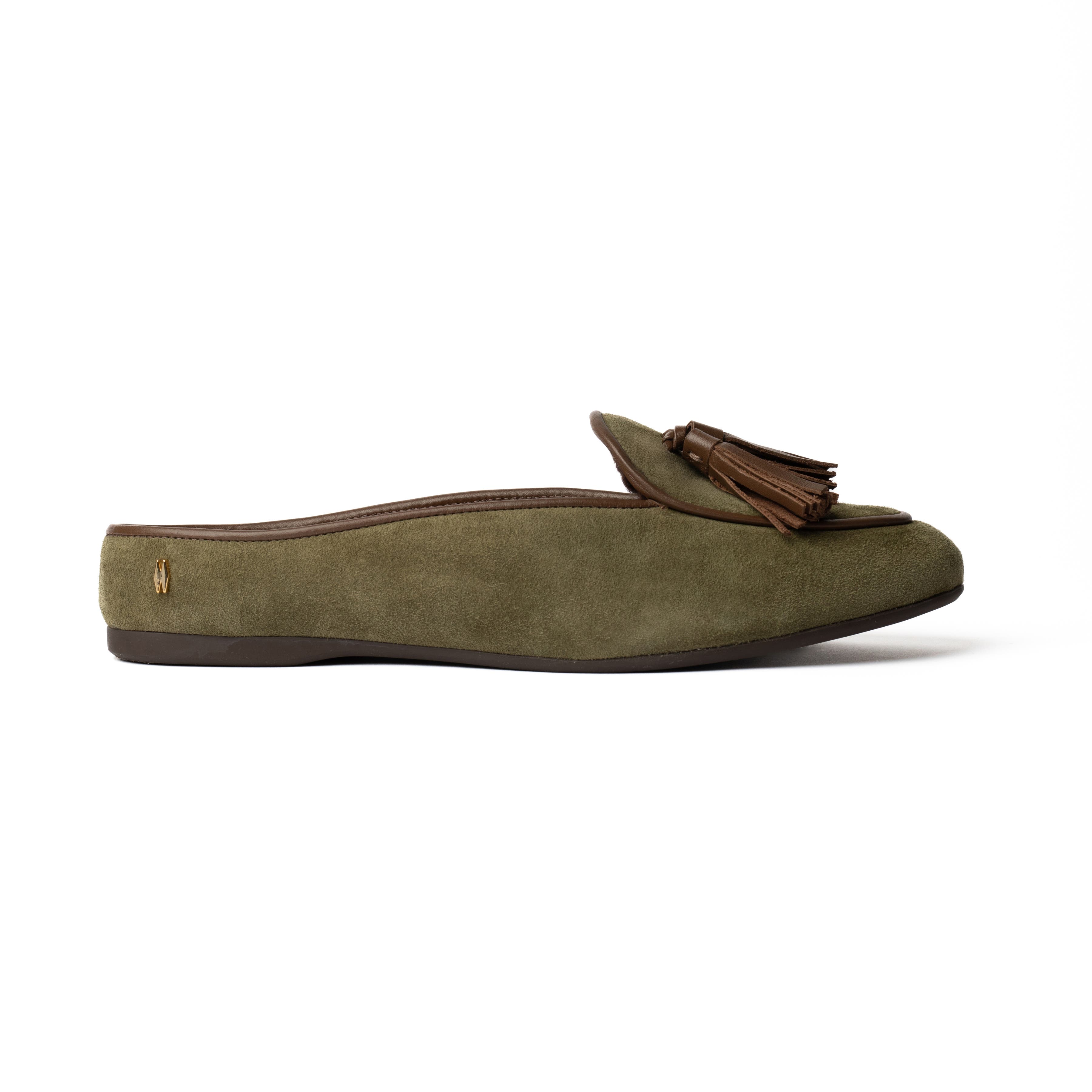 Mave & Chez Frida Mule - Arch Support 100% Genuine Shearling, Alternate, color, Olive