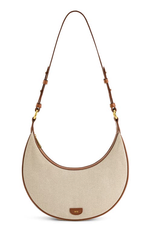 Jw Pei Carly Canvas Saddle Shoulder Bag In Beige