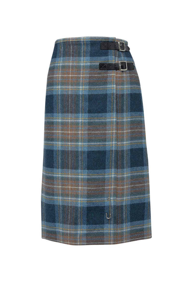 British Midi Celt Kilt, Alternate, color, Blue Ink Tartan