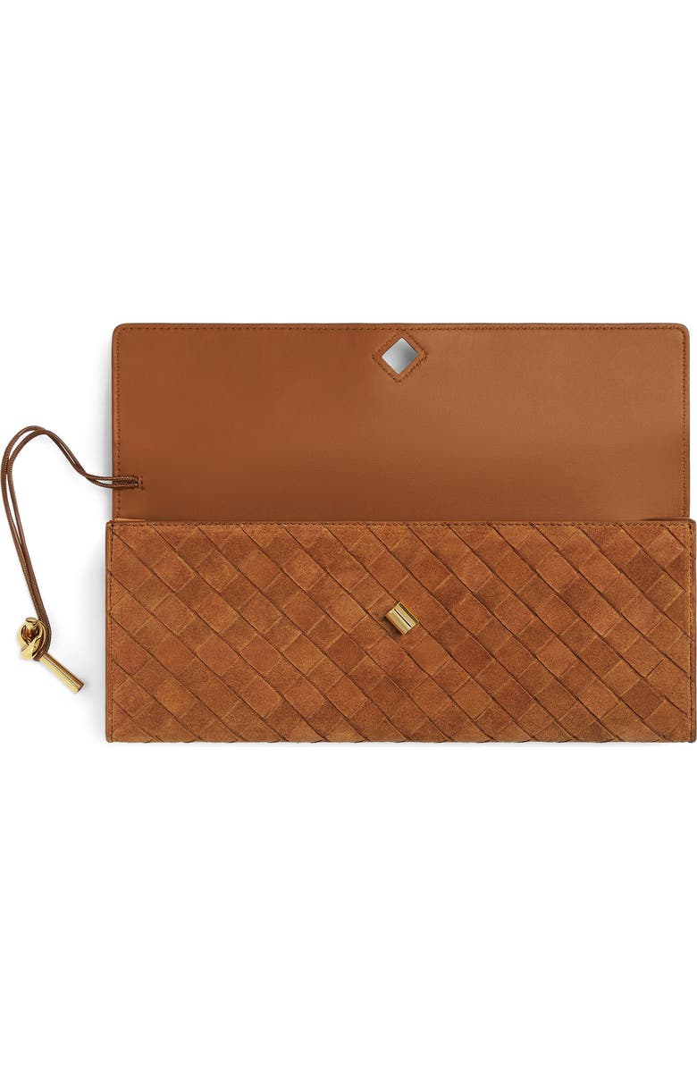 Bottega Veneta Long Andiamo Intrecciato Suede Clutch, Alternate, color,