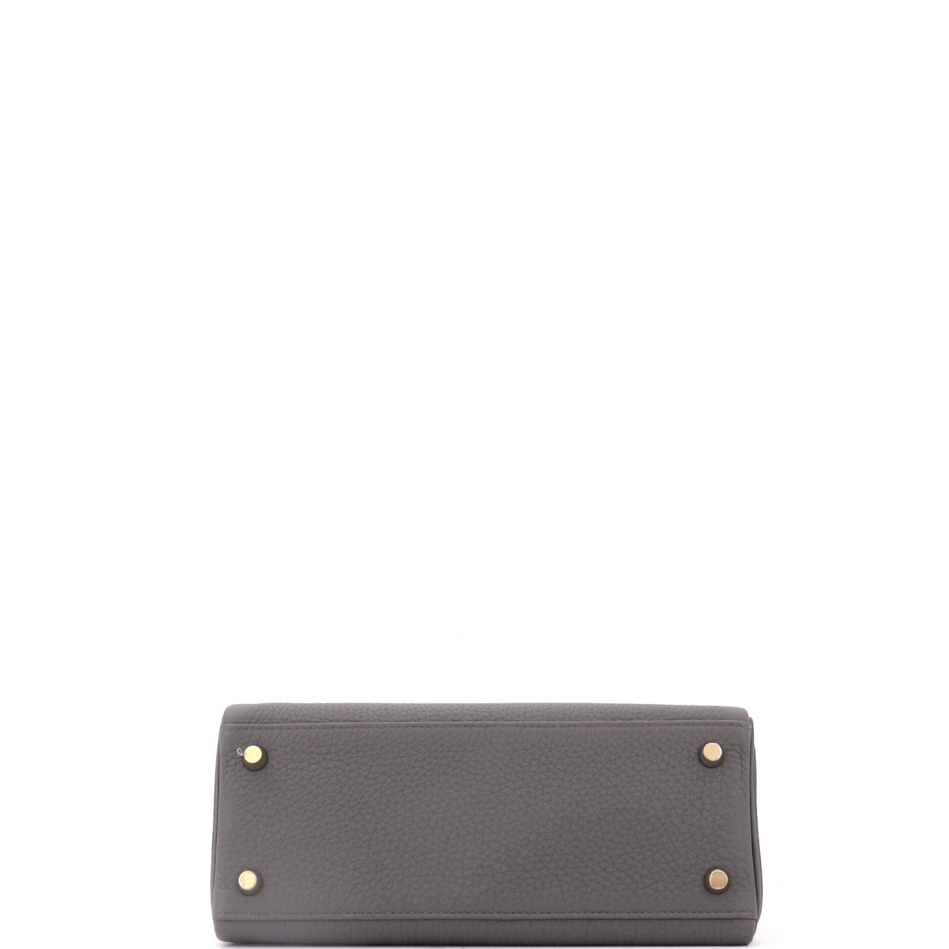 Pre-Owned Hermes Kelly Handbag Grey Togo with Gold Hardware 25, Alternate, color, Etain