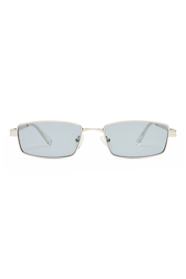 Bizarro 56mm Rectangular Sunglasses, Main, color, SILVER / SMOKE TINT