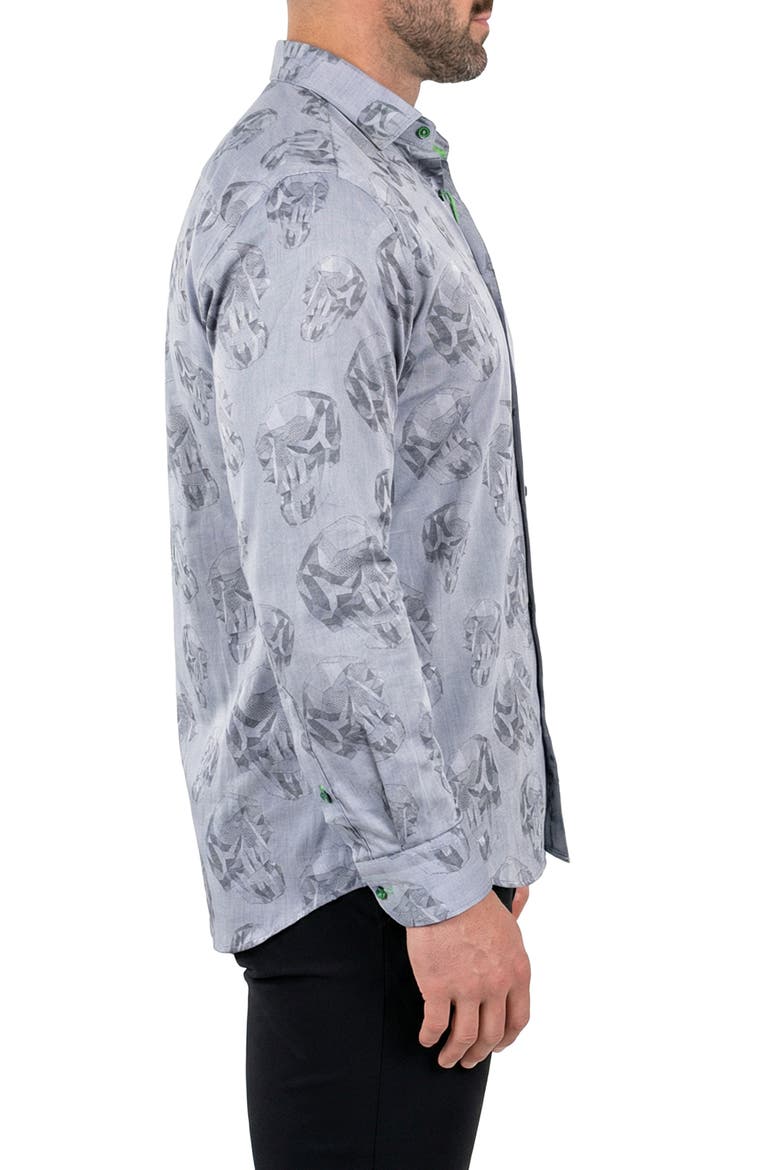 Fibonacci Contemporary Fit Button-Up Shirt, Alternate, color, GREY