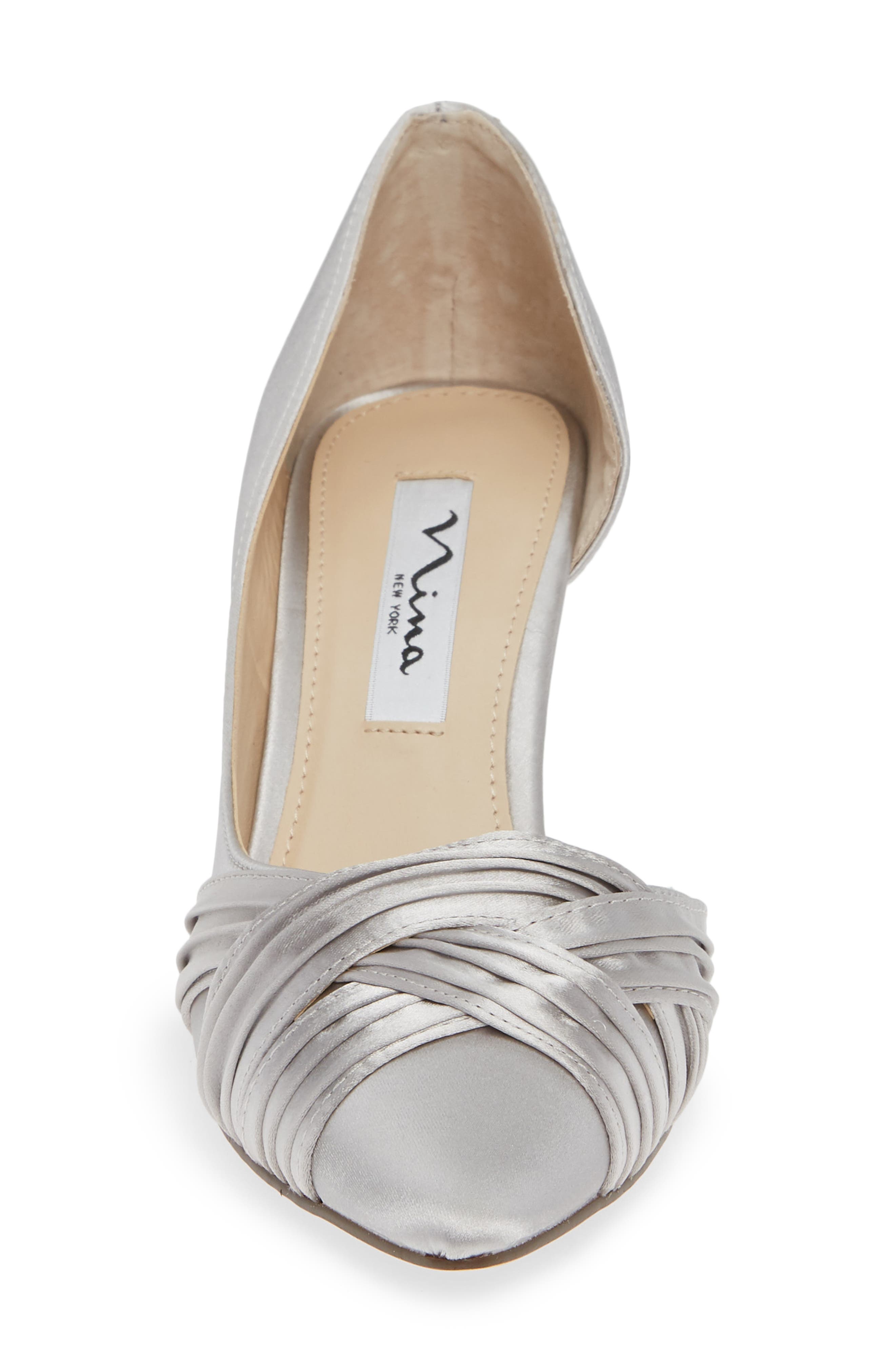 Blakely Half d'Orsay Pointy Toe Pump, Alternate, color, SILVER SATIN
