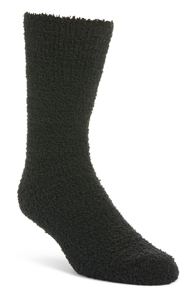 Fincher Ultra Cozy Fleece Socks, Main, color, BLK