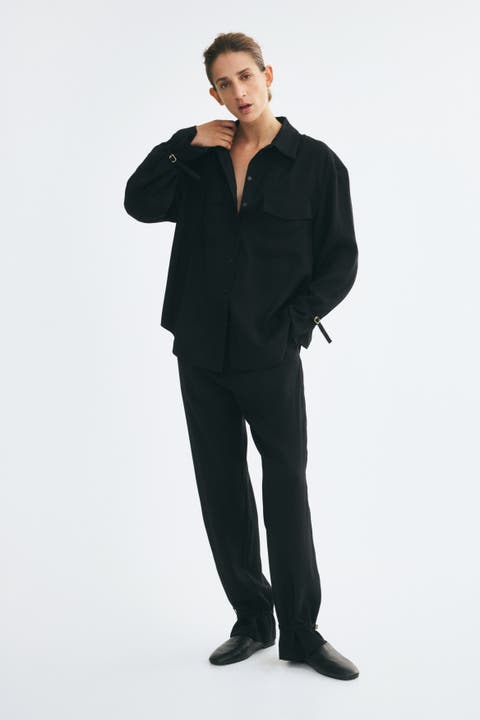 Strap-Detail Pants