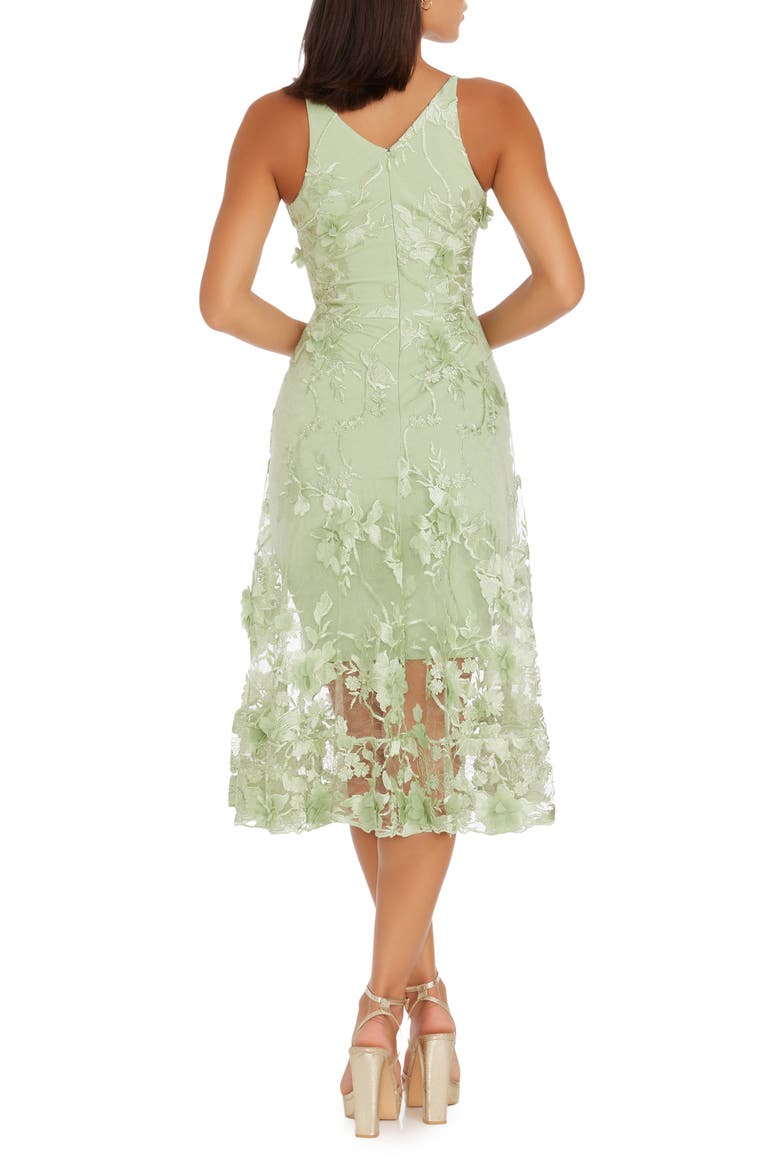 Audrey Embroidered Fit & Flare Dress, Alternate, color, SAGE