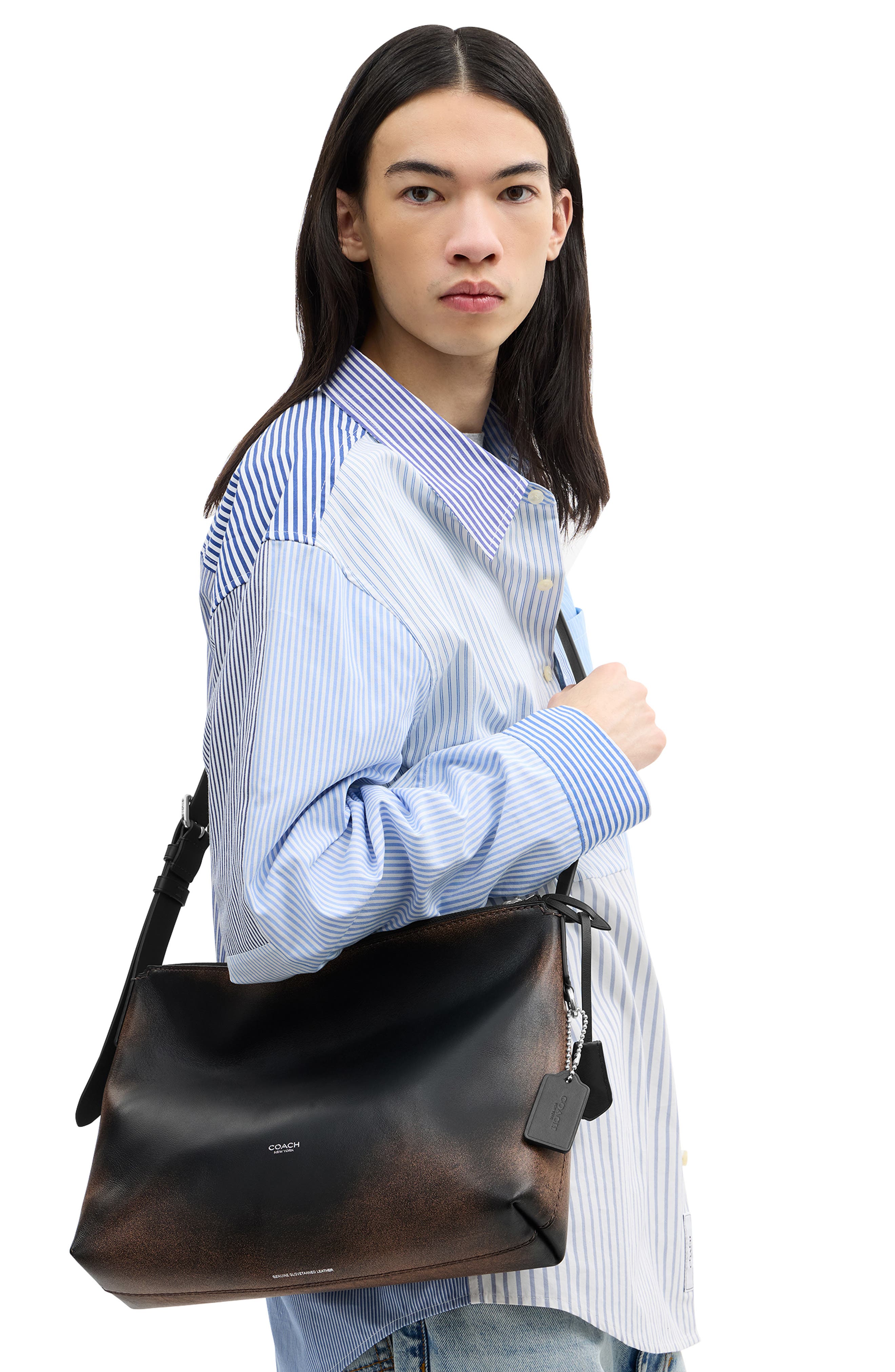 COACH Mott Loved Leather Messenger Bag, Alternate, color, 