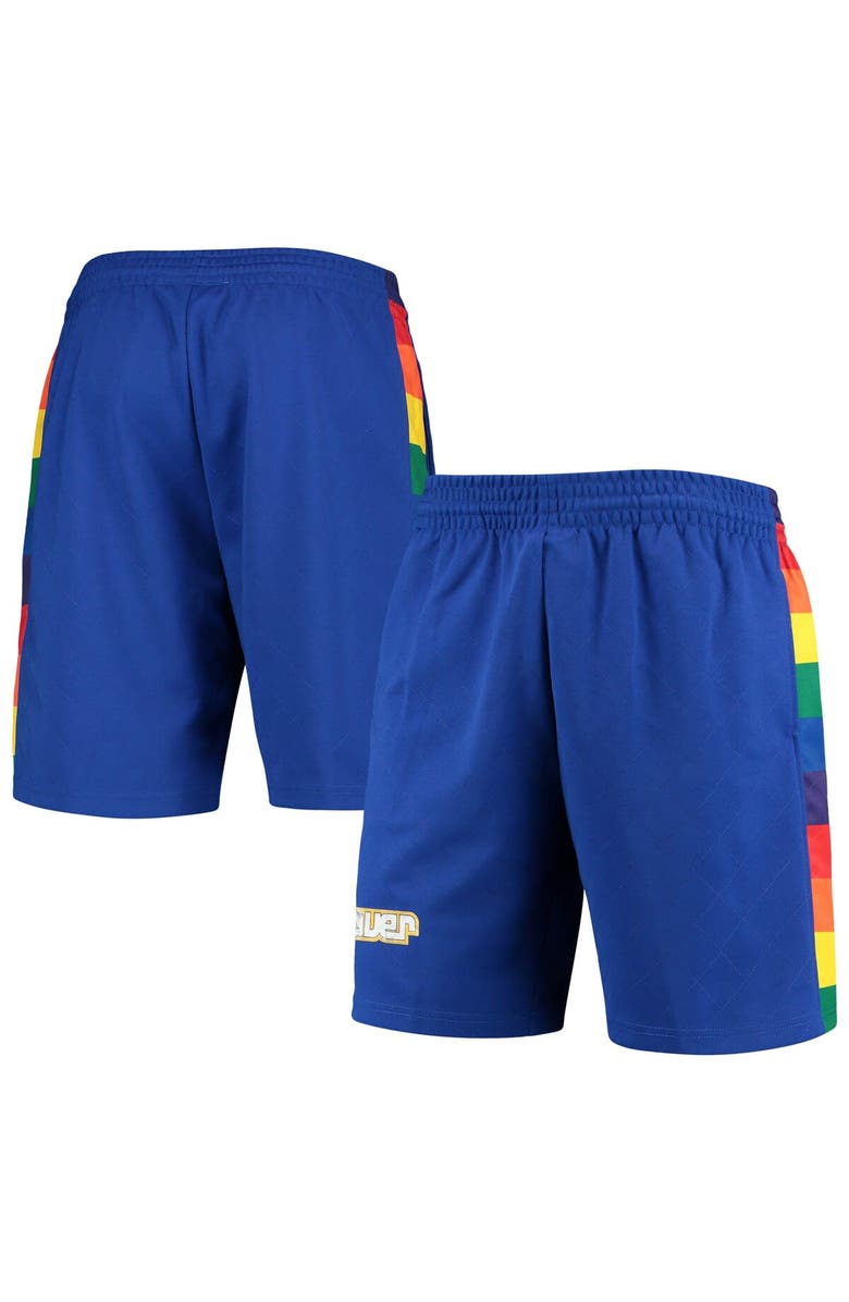 Mitchell & Ness Men's Mitchell & Ness Blue Denver Nuggets 1991 Hardwood Classics 75th Anniversary Swingman Shorts, Main, color, Blue