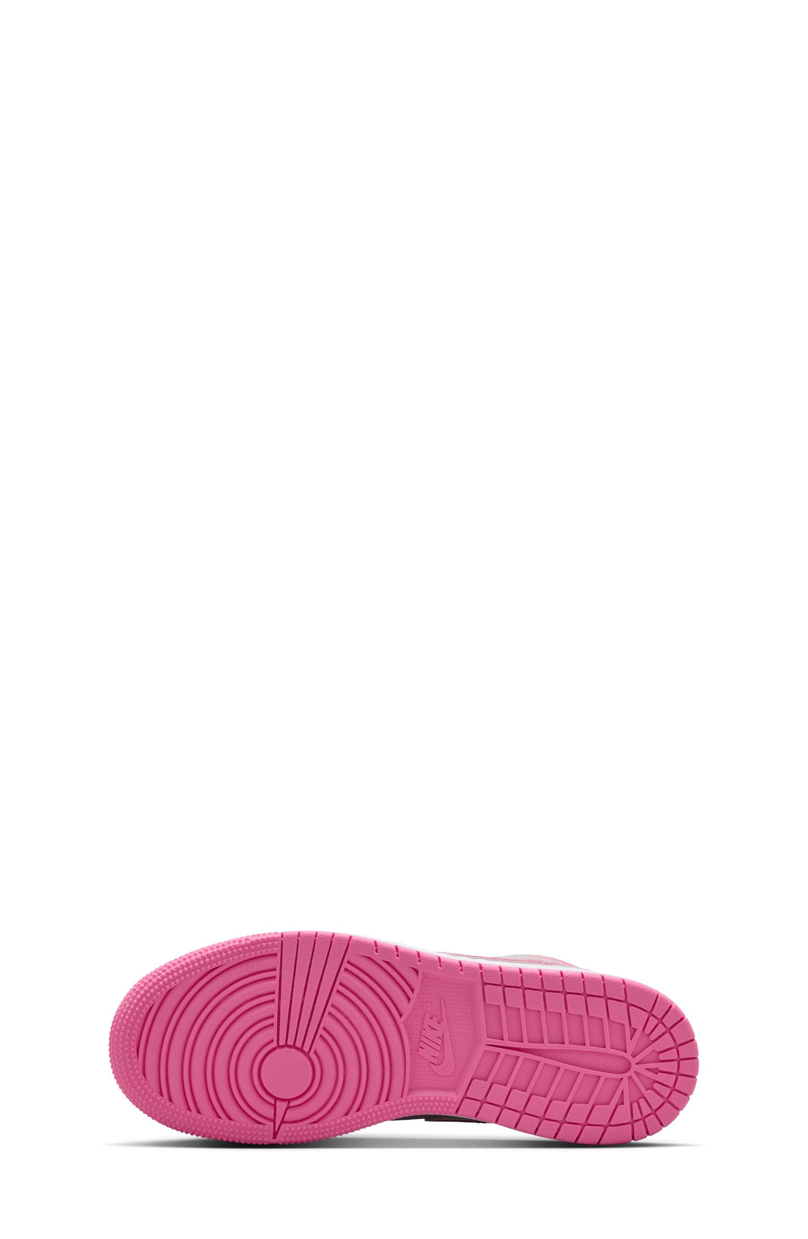 Jordan Kids' Air Jordan 1 Mid Sneaker, Alternate, color, Vast Grey/ Pink Glow