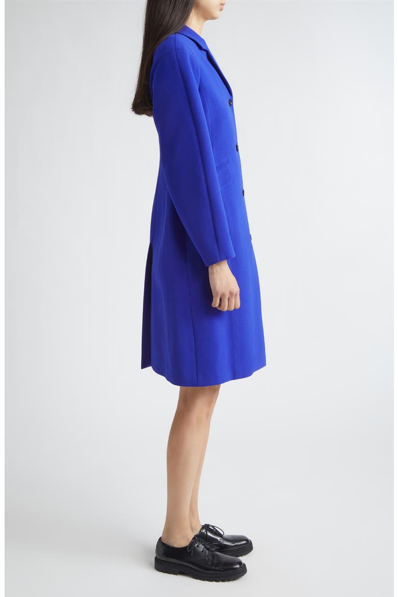 Sculpted Crepe Coat, Alternate, color, BLUEBELL