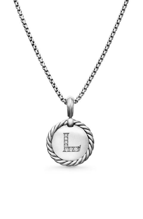 Initial Charm Necklace with Diamonds