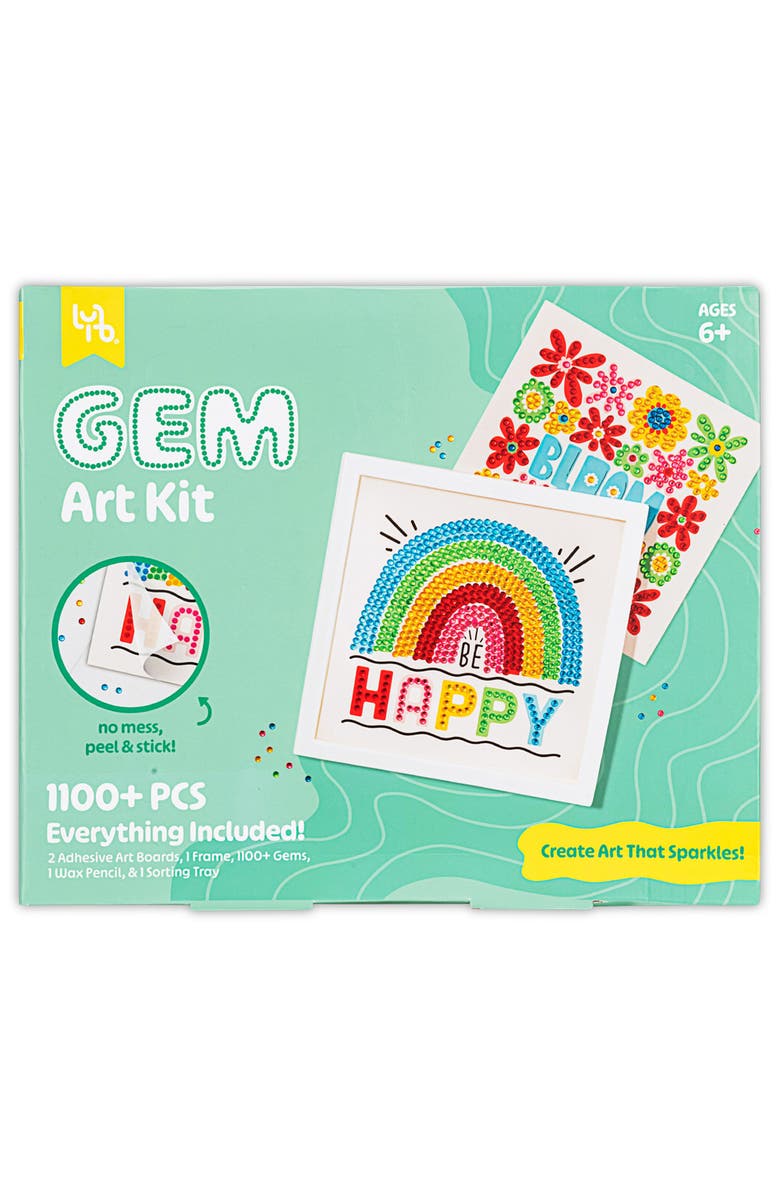 Little Yellow Bicycle Rainbow & Blooms Gem Art Kit 1100+ Pc Set, Ages 6+, Main, color, Multicolored