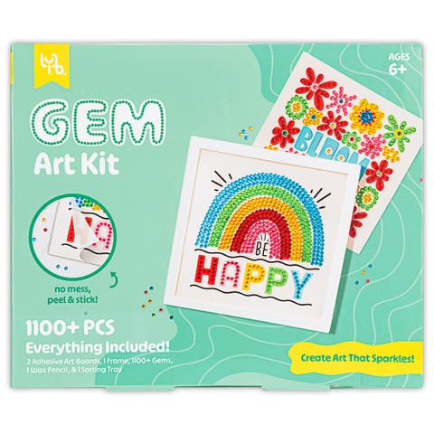 Rainbow & Blooms Gem Art Kit 1100+ Pc Set, Ages 6+