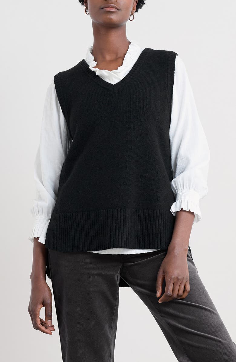 Seasalt Cornwall Coupling Merino Wool Blend Vest, Main, color, Knit Melange Onyx