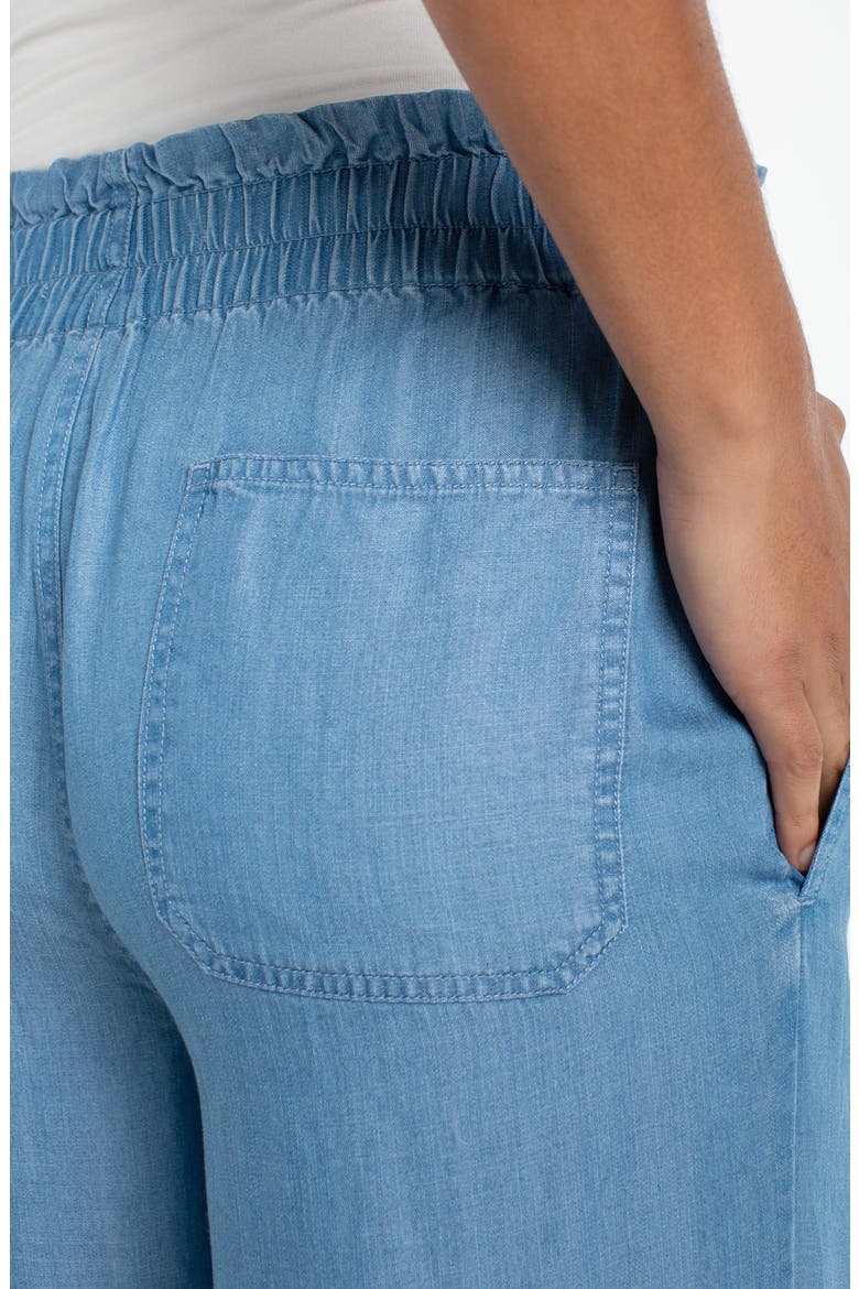 Cinch Waist Wide Leg Denim Pants, Alternate, color, SUNLIT BLUE