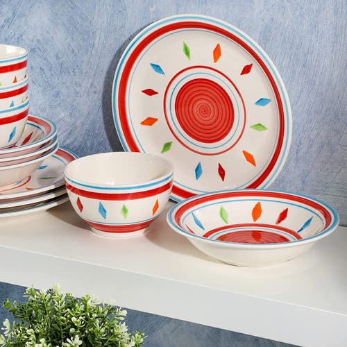 Gibson Home Heidy 12 Piece Durastone Dinnerware Set In Multi
