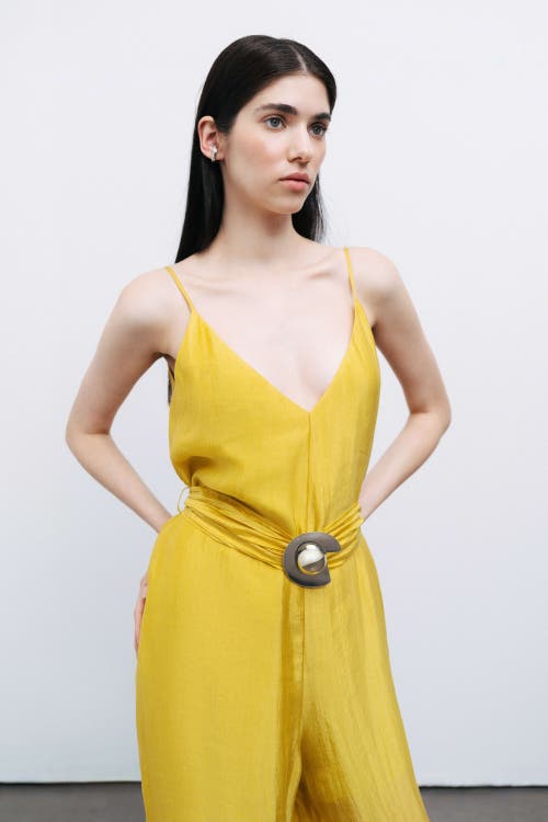 Shop Nocturne Metal Accessory Overalls In Yellow