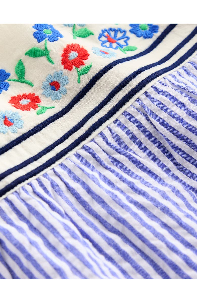 Mini Boden Kids' Stripe Floral Embroidered Cotton Sailor Top, Alternate, color,