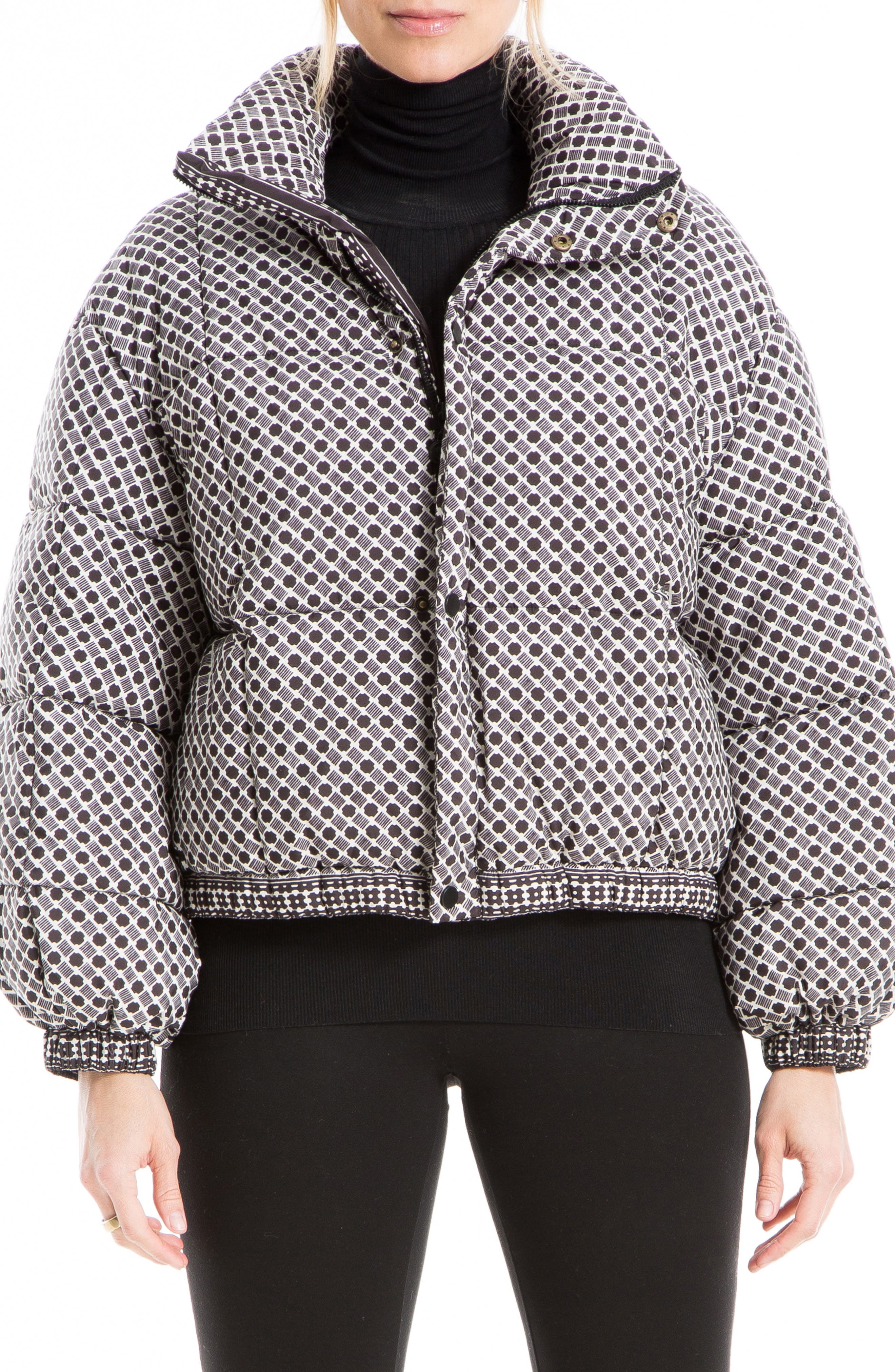 MAX STUDIO Geo Print Puffer Jacket