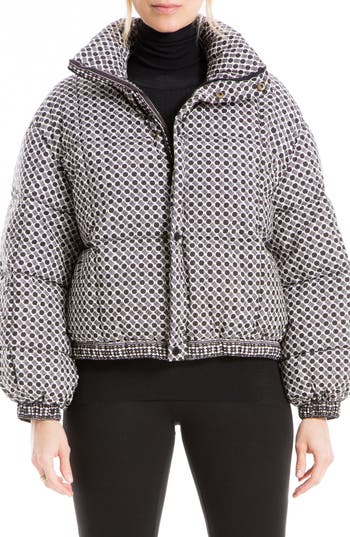 Max Studio Geo Print Puffer Jacket In Multi