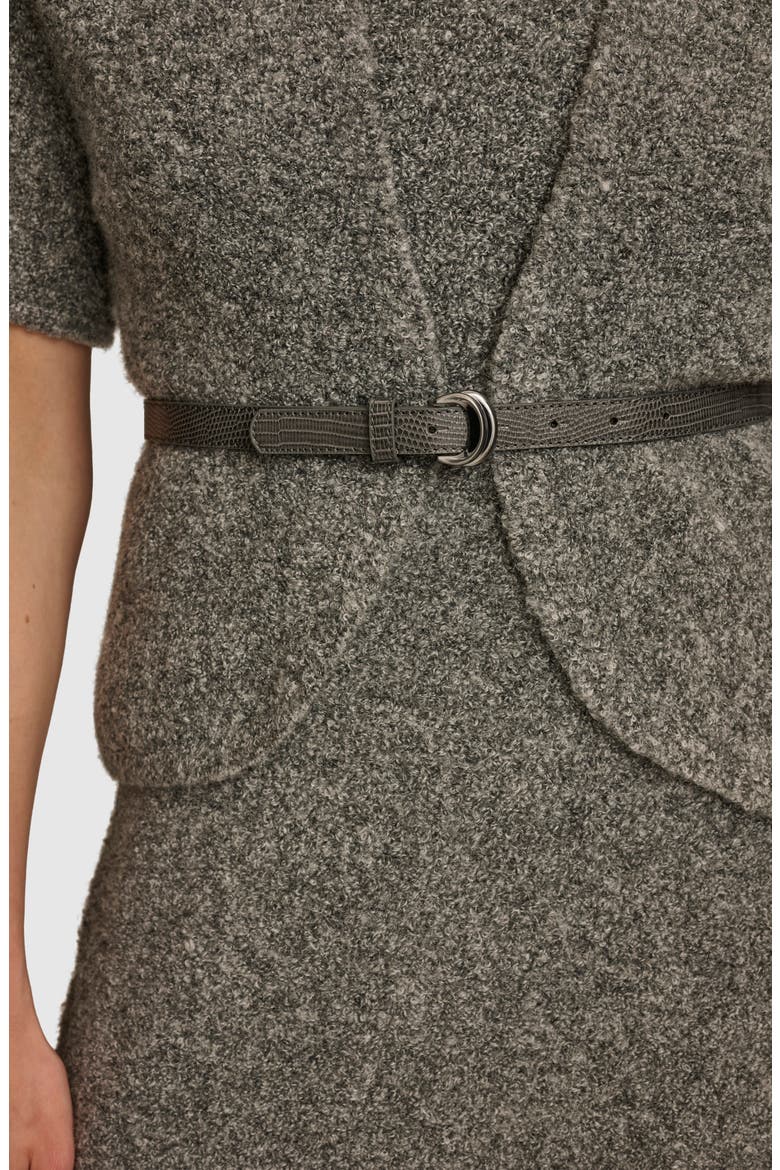 Bouclé Cardigan & Sheath Dress Set, Alternate, color, TIN HEATHER