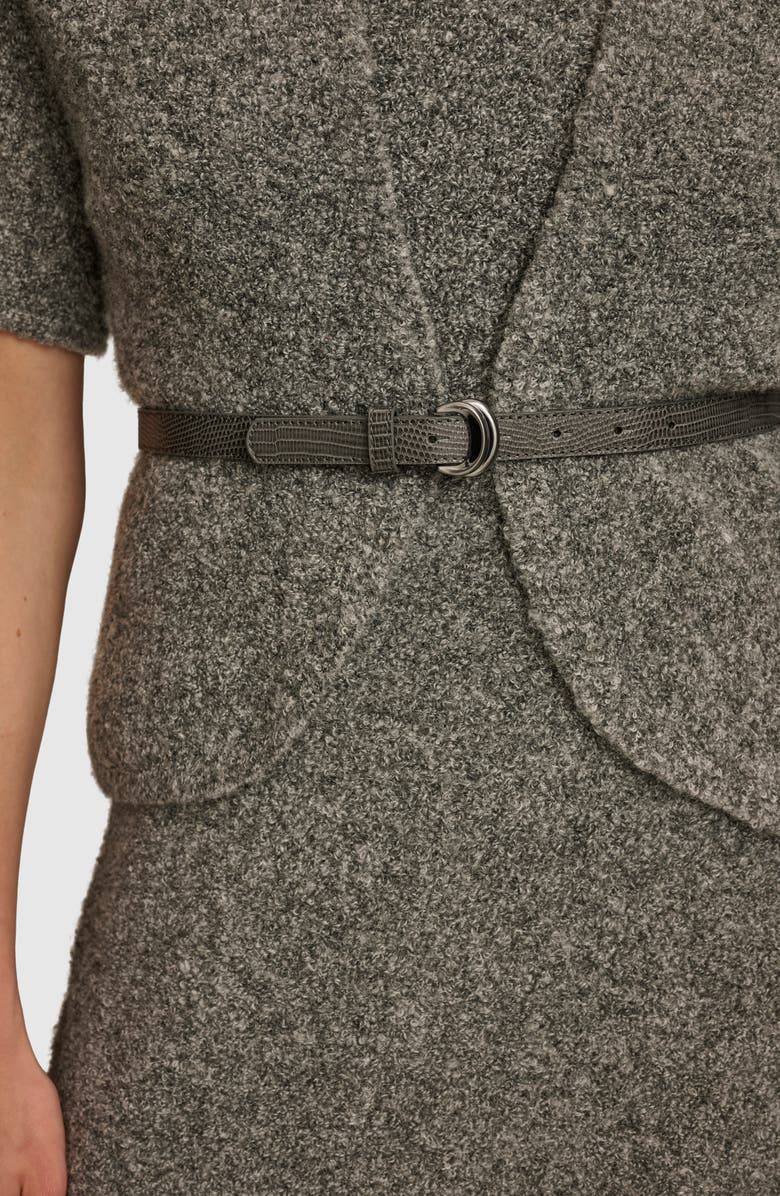 Donna Karan New York Bouclé Cardigan & Sheath Dress Set, Alternate, color, Tin Heather