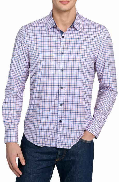 CONSTRUCT Grid Print Stretch Dress Shirt