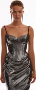 Milla Fitted Hourglass Spaghetti Strap Sequined Corset for Cocktail Events