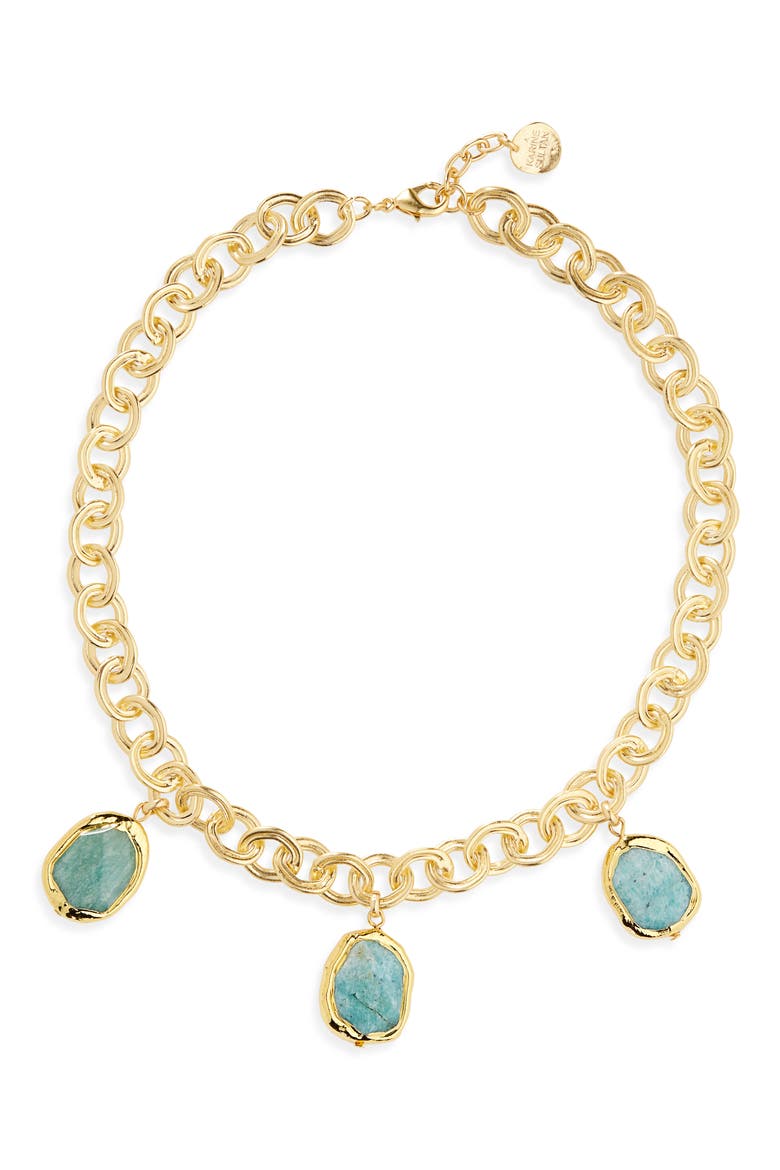 Stone Dangle Necklace, Main, color, GOLD