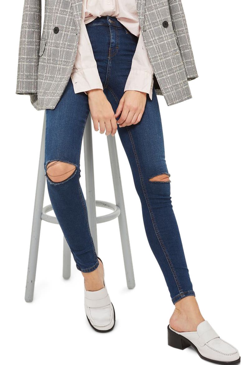 Jamie Ripped Skinny Jeans, Main, color, INDIGO