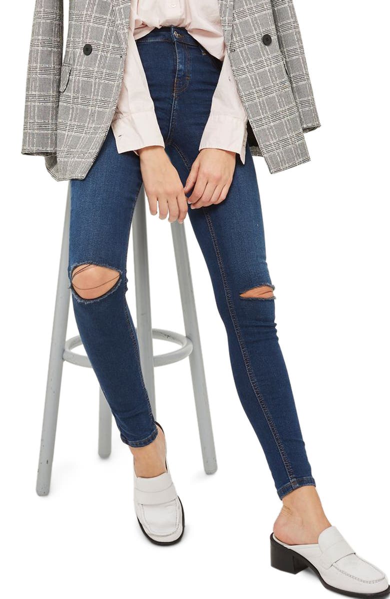 Topshop Jamie Ripped Skinny Jeans, Main, color, 