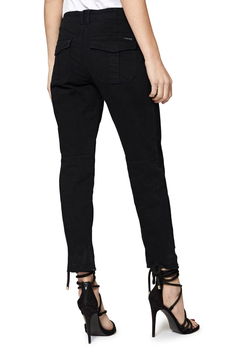 Peace Release Hem Cargo Pants, Alternate, color, BLACK